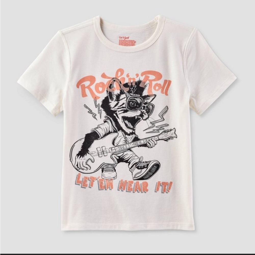 Cat & Jack Kids Rock 'n' Roll Graphic Tee - Cream